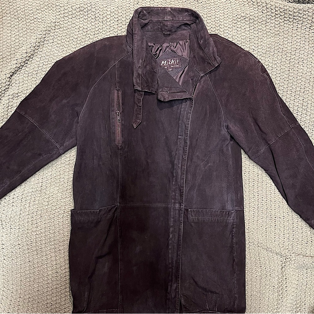 Vintage Micki! Suede Asymmetrical Zip Coat